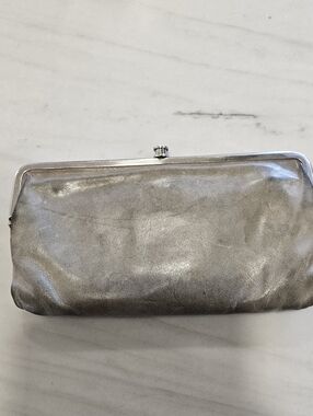 HOBO Metallic Silver Frame Clutch